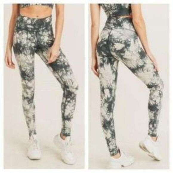 Mono B Tie Dye Athletic High Waisted Leggings - Picture 1 of 8